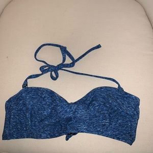 blue and white bikini top